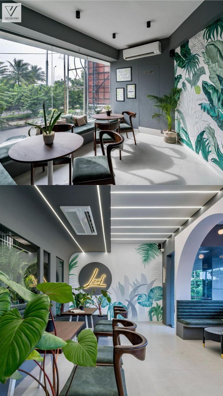 Modern Cafe Design: A Chic Blend of Nature and Comfort