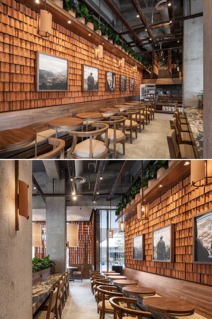 Inviting Cafe Design Blending Rustic Charm and Modern Industrial Elements