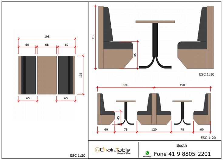 Cozy and Functional Booth Seating Design for Cafes