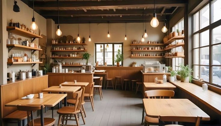 Cozy Cafe Blends Rustic Charm with Modern Design for Relaxation and Gatherings