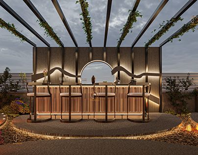 Modern Outdoor Bar Design Fuses Sophistication with Nature for Cozy Gatherings