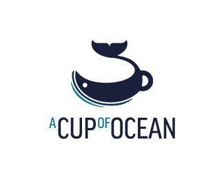 Whimsical Cafe Logo Merges Coffee and Whale Elements for a Tranquil Experience