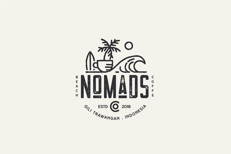 Minimalist Beach-Inspired Logo Perfect for Cafe Atmosphere