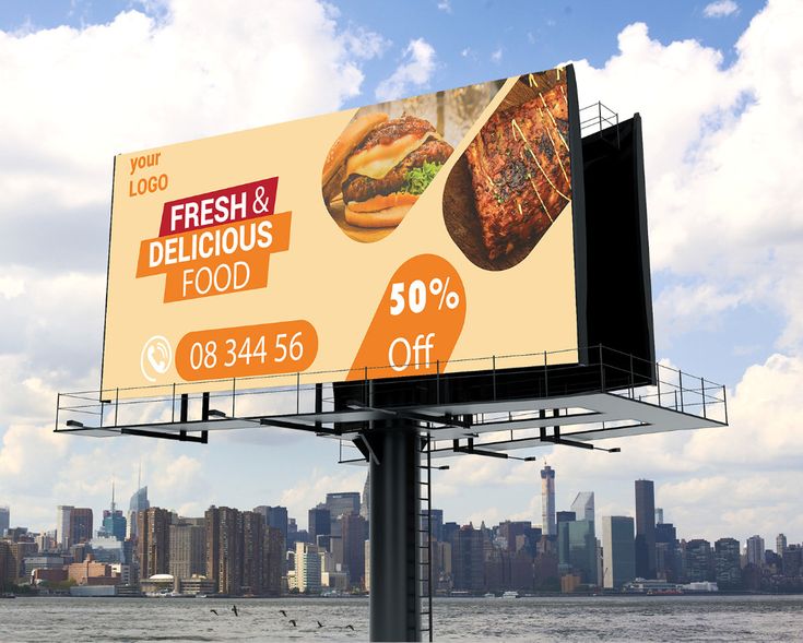 Vibrant Billboard Entices Diners with Mouth-Watering Imagery and Inviting Atmosphere