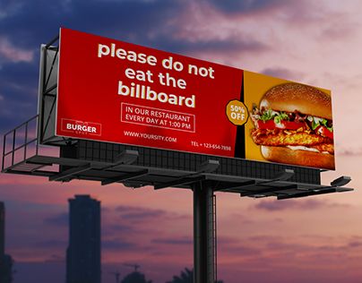 Playful Billboard Advertisement Combines Bold Colors and Enticing Imagery to Attract and Engage Customers