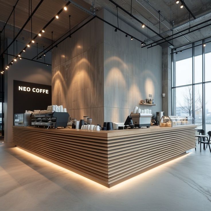 Modern Cafe Design Blends Minimalism and Warmth with Functional Elegance