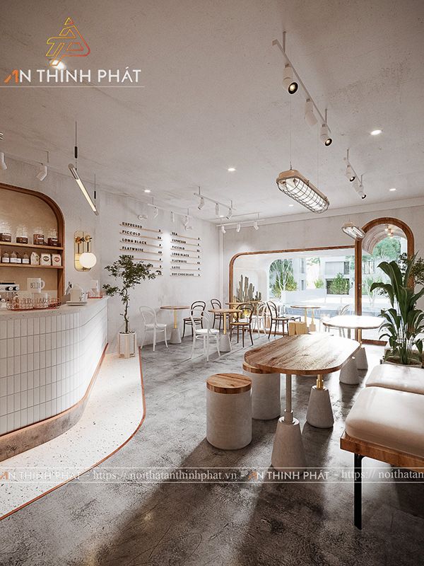 Modern Minimalist Cafe Design: A Bright and Inviting Atmosphere