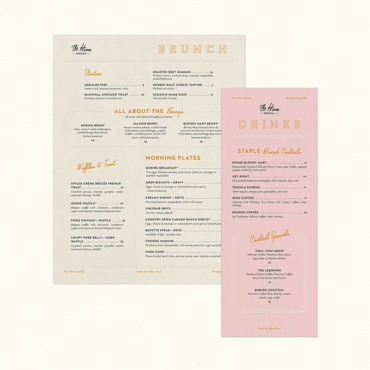 Modern, Elegant Cafe Menu Design Enhances Brunch Experience with Readability and Welcoming Aesthetics