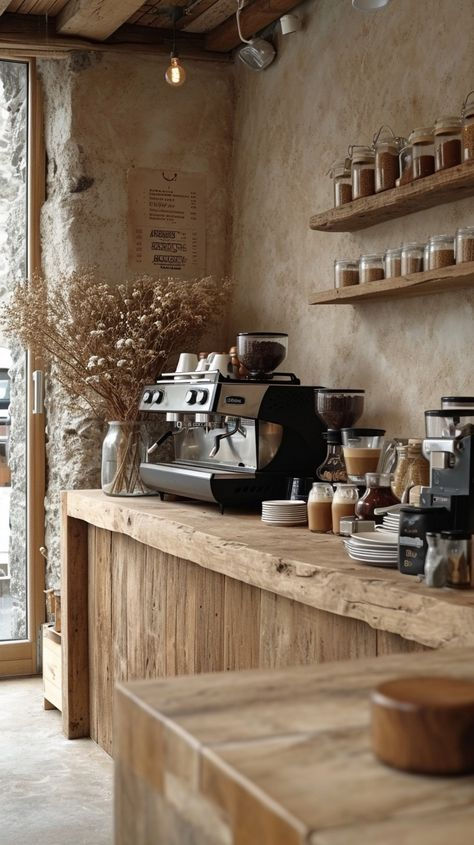 Inviting Cafe Design Fuses Rustic Charm with Modern Minimalism