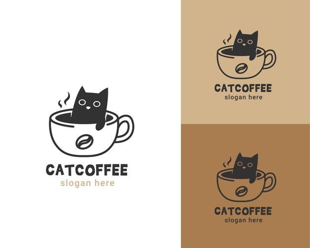 Cozy Cat-Inspired Coffee Cup Illustration Captures Whimsical Cafe Ambiance