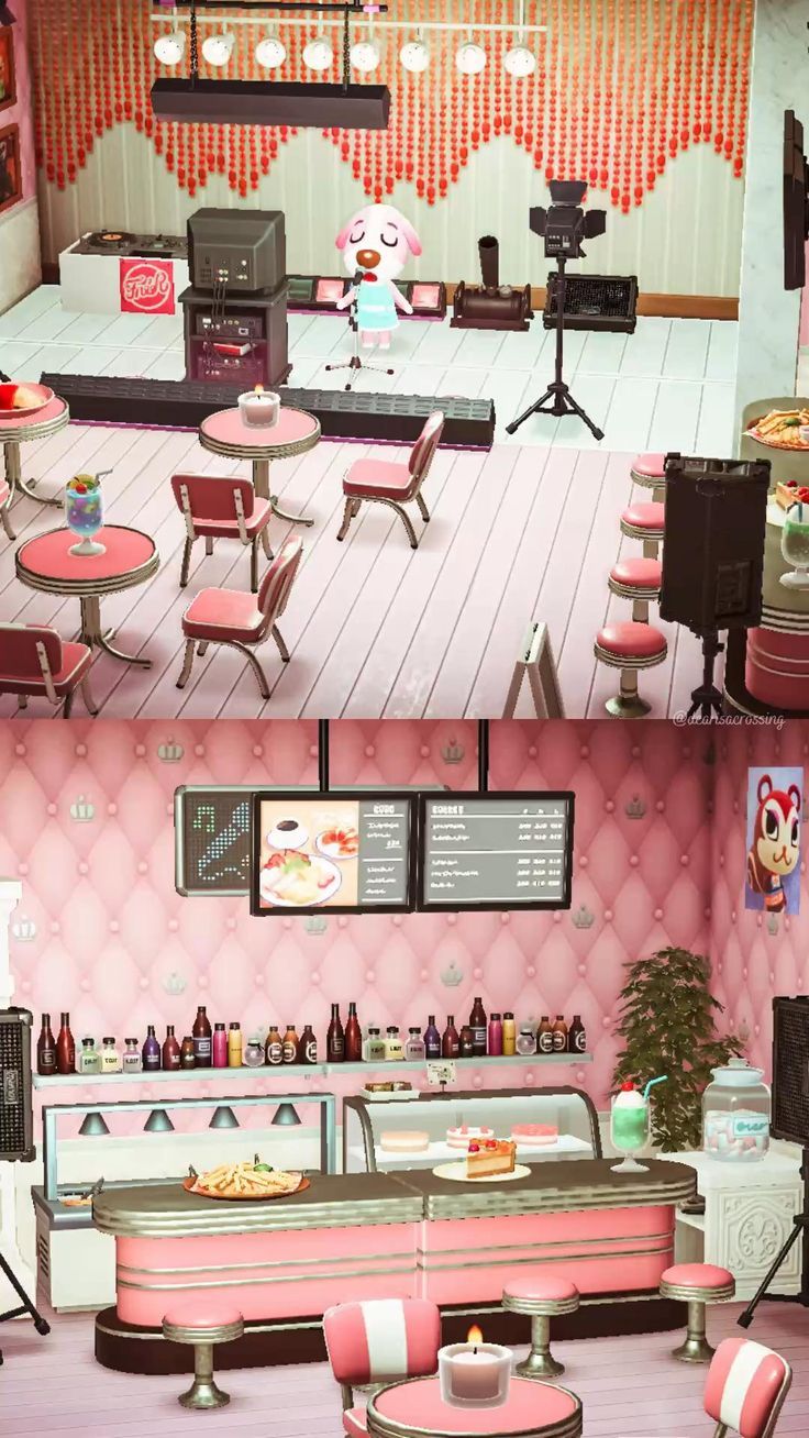 Playful Retro Cafe Design with Vibrant Pink Tones and Chic Seating