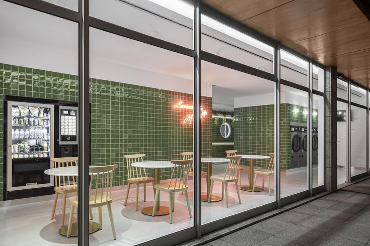 Modern Cafe Design: Inviting Atmosphere with Vibrant Tiles and Cozy Ambiance