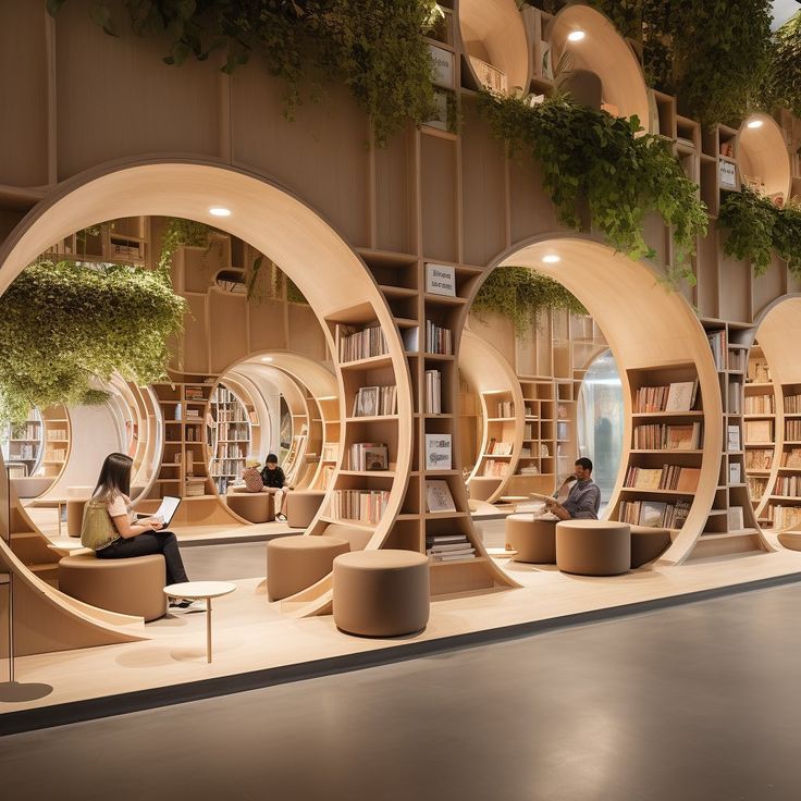 Modern Cafe Design with Cozy Circular Nooks and Natural Aesthetics