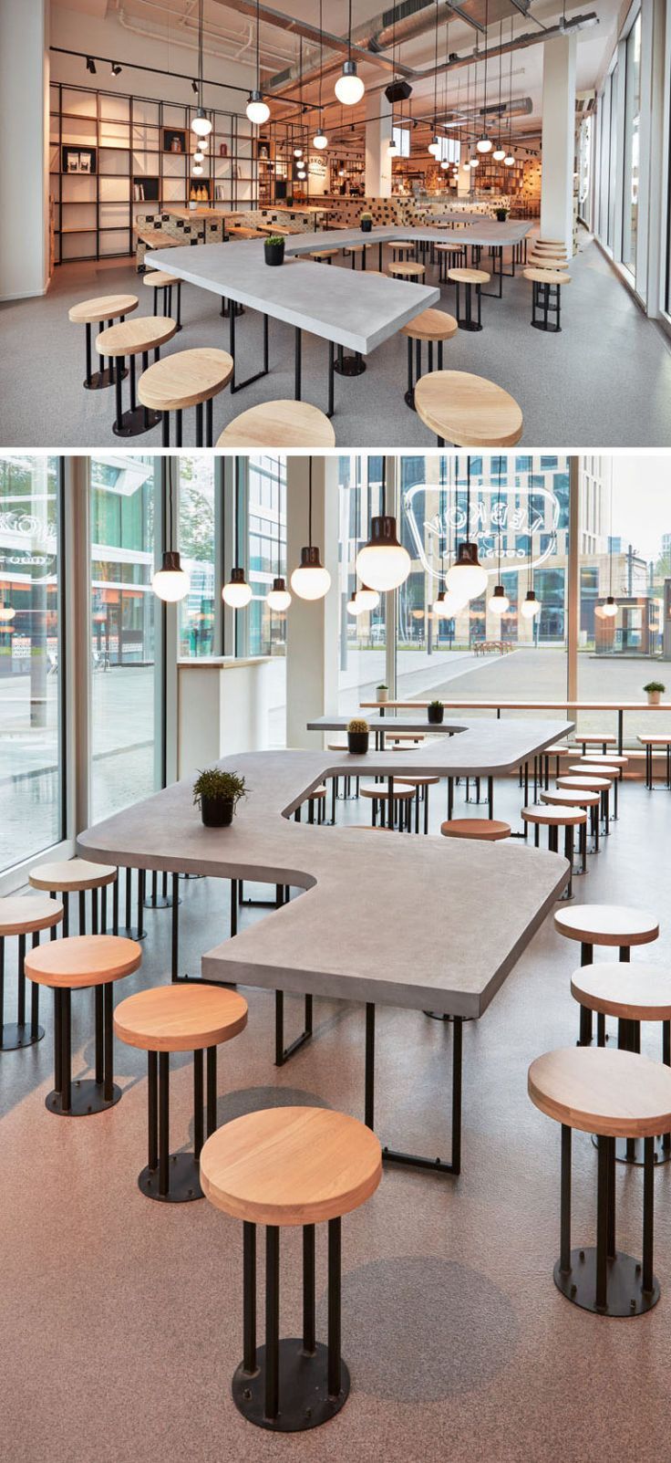 Contemporary Minimalist Cafe Design: A Harmonious Blend of Light, Space, and Ergonomic Comfort