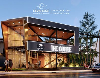 Modern Cafe Design Blends Contemporary Architecture with Nature for a Welcoming Atmosphere