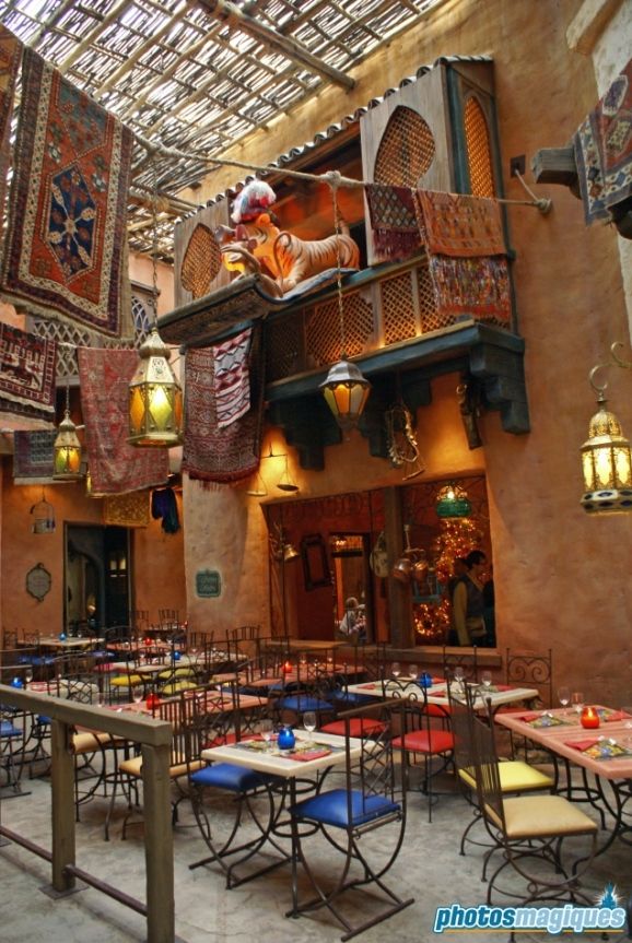 Enchanting Cafe Design Evokes Warm, Culturally Rich Atmosphere with Intricate Details and Inviting Layout