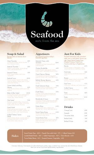 Coastal-Inspired Cafe Design with Playful Seafood Menu and Relaxed Atmosphere