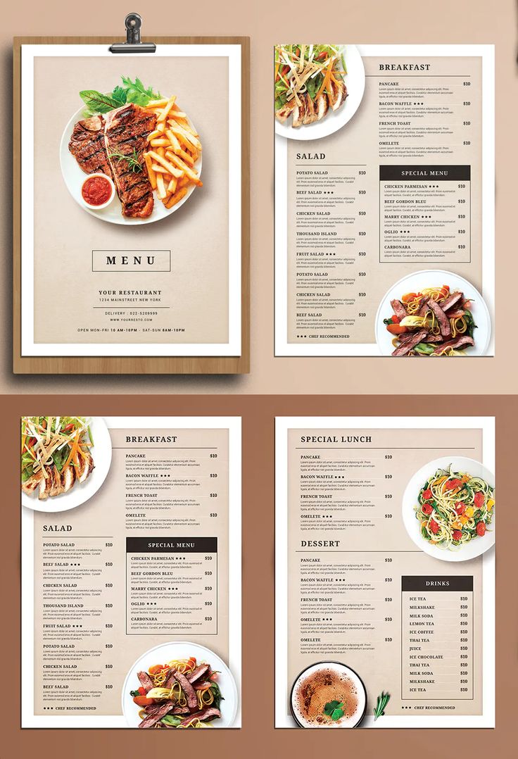 Cafe Menu Design: A Warm, Inviting Aesthetic with Organized Offerings and Enticing Imagery