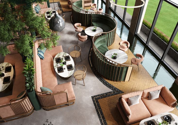 Modern Cafe Design: A Harmonious Blend of Nature and Contemporary Elements