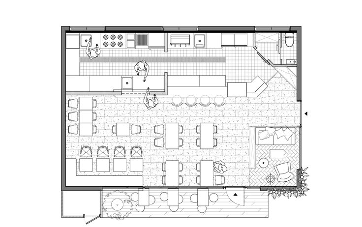 Well-Organized Cafe Floor Plan Enhances Efficient Operations and Inviting Atmosphere