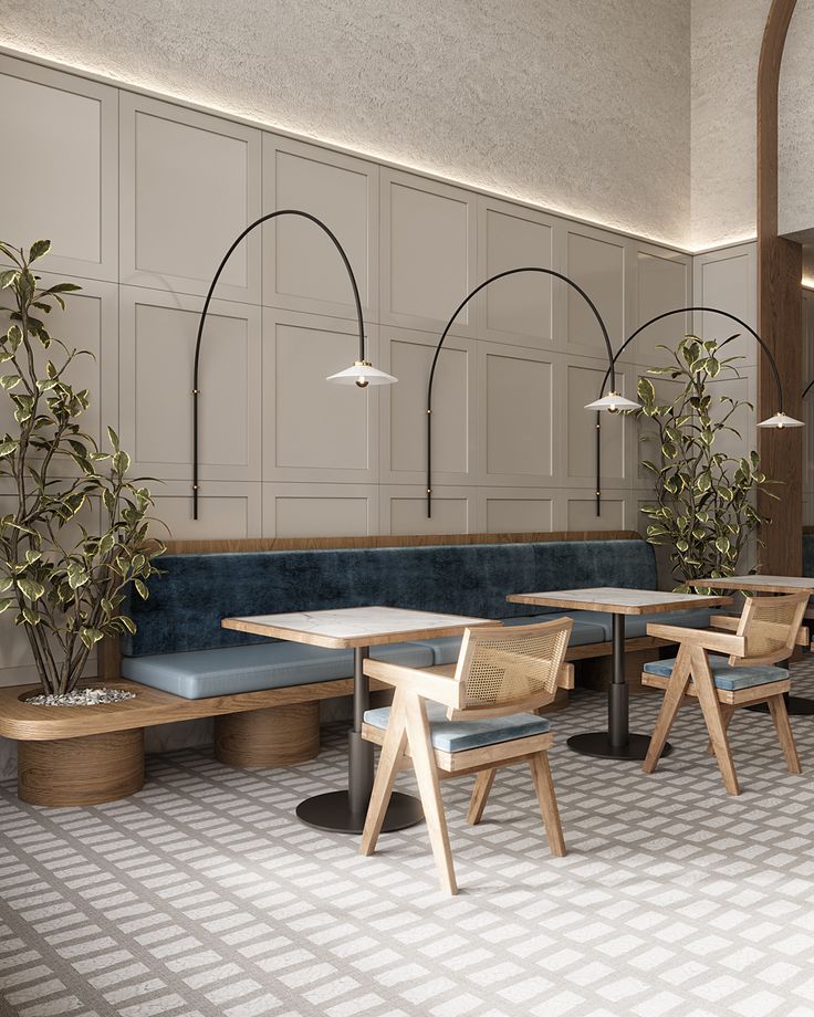 Sophisticated Modern Cafe Design: Clean Aesthetics, Comforting Elements, and Inviting Ambiance