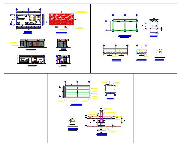 Architectural Plans and Elevations for a Functional Cafe Design