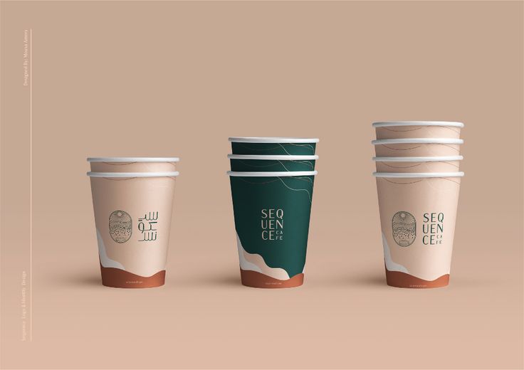 Stylish Minimalist Coffee Cups in Earthy Tones Enhance Modern Cafe Aesthetic