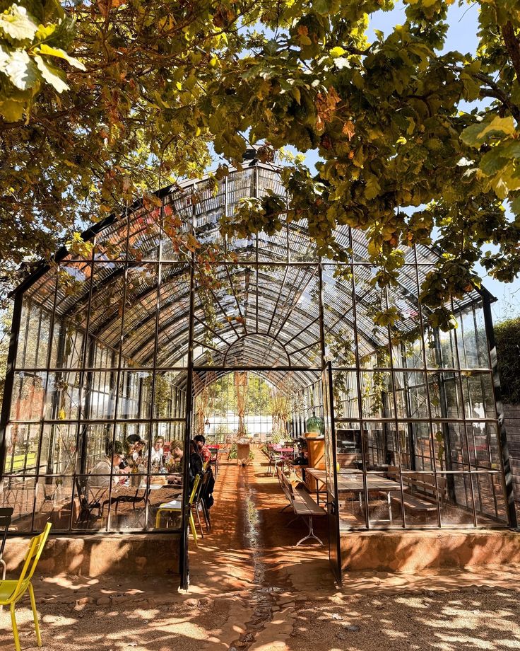 Charming Greenhouse Cafe Blends Natural Light and Lush Interiors for an Inviting Dining Experience