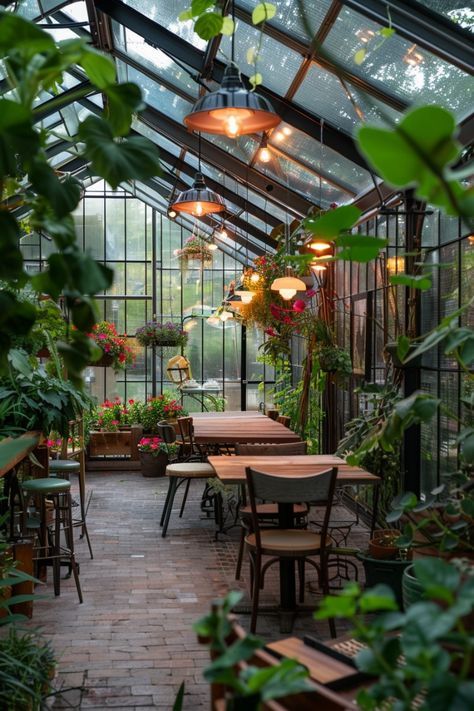 Charming Greenhouse Cafe Design Emphasizes Natural Light and Inviting Atmosphere