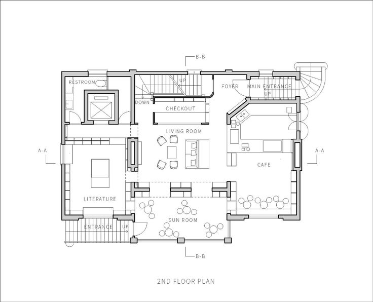 Thoroughly Designed Second Floor with Cafe, Living Room, and Relaxation Spaces for Enhanced Visitor Experience