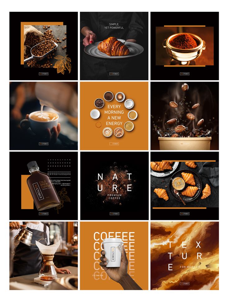 Inviting Cafe Collage: A Sensory Journey Through Warm Colors and Coffee Culture