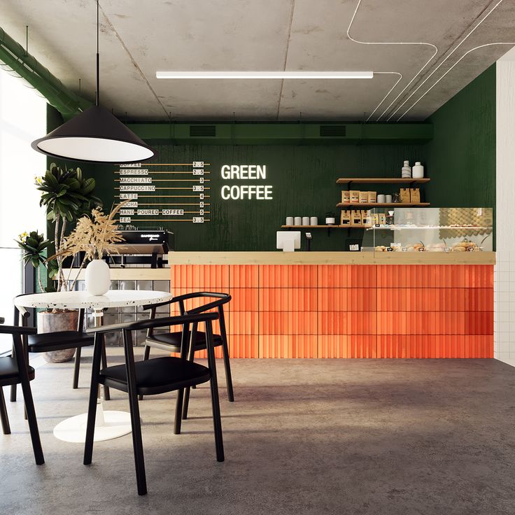 Modern Cafe Design Blends Vibrant Aesthetics with Cozy Atmosphere