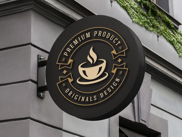 Sophisticated Cafe Signage Combines Modern Elegance with Classic Design Elements