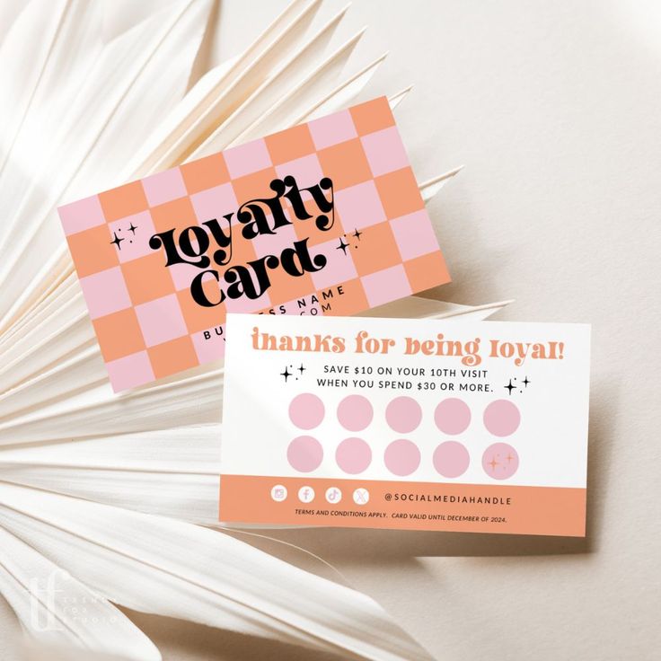 Charming Pastel Loyalty Card Design Enhances Customer Engagement in Modern Cafe