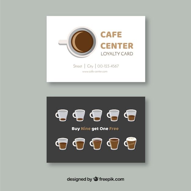 Minimalist Cafe Loyalty Card Design Emphasizes Coffee and Customer Engagement