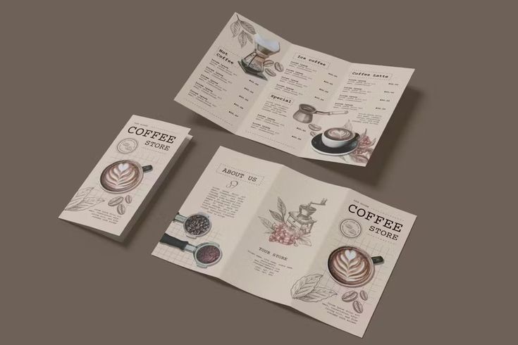 Elegant Cafe Design Merges Classic and Modern Aesthetics with Inviting Menu Layout and Warm Tones