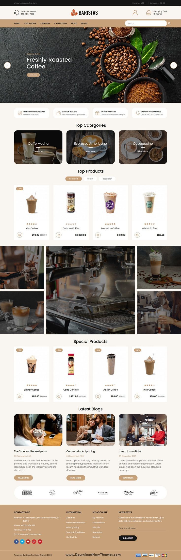 Warm and Inviting Cafe Design Showcasing Coffee Culture with Engaging Visuals and Easy Navigation