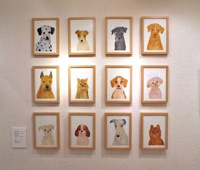 Charming Cafe Showcases Playful Dog Breed Illustrations for a Welcoming Atmosphere