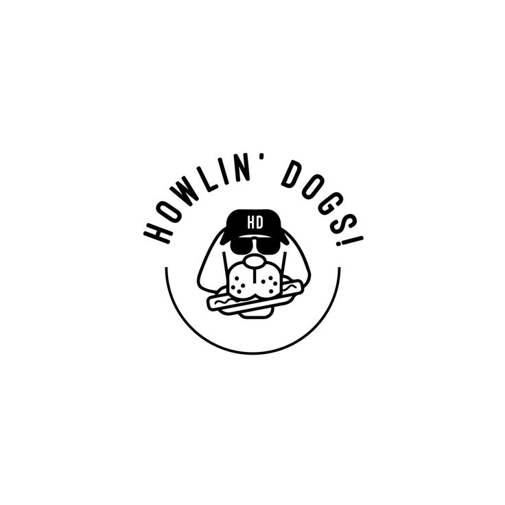 Playful Whimsical Logo for a Casual Cafe Featuring a Cartoonish Dog