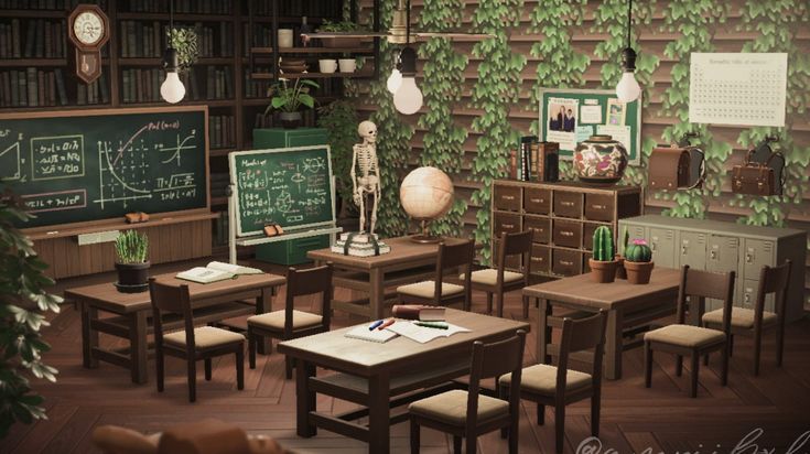 Cozy Classroom-Cafe Fusion: A Scholarly and Relaxed Interior Design