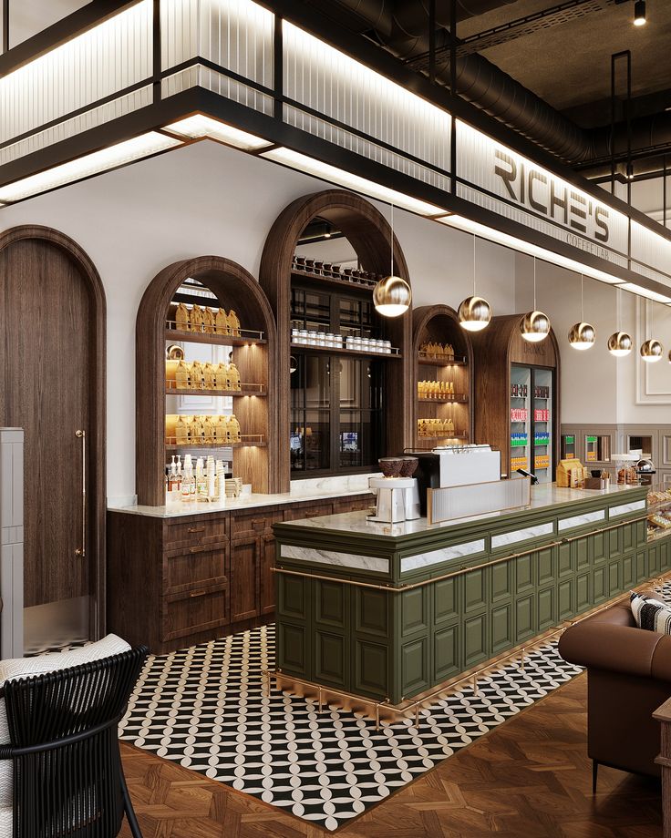 Sophisticated Cafe Design Harmonizes Modern Elegance with Classic Elements