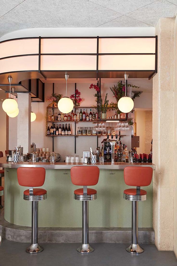 Stylish Cafe Bar Design Blends Retro Charm and Modern Elegance