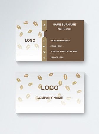 Cafe Business Card Design: Inviting Aesthetic with Playful Coffee Bean Illustrations and Clear Contact Information