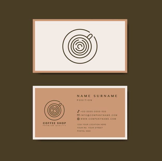 Elegant Minimalistic Cafe Brand Card Design Capturing Cozy Inviting Essence