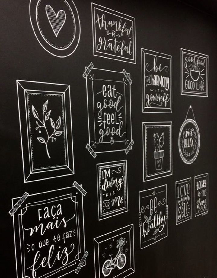 Inviting Cafe Design: A Chalkboard Wall of Art and Positivity