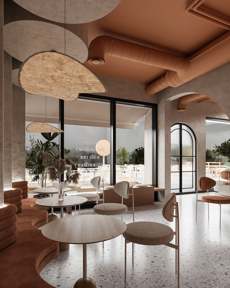 Harmonious Cafe Design Blends Modern Aesthetics with Warm Comfort