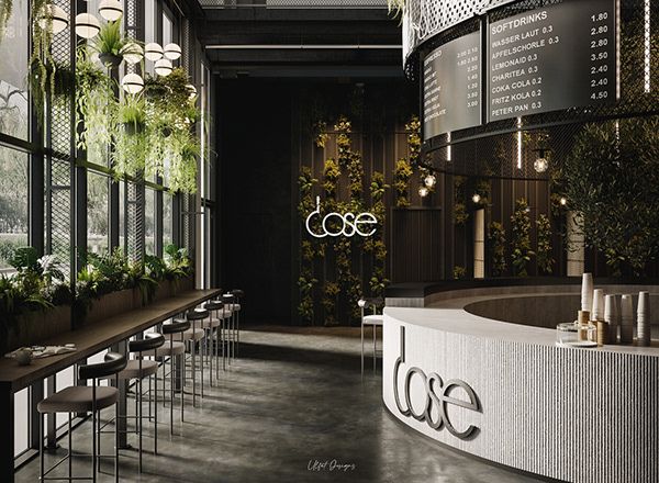 Modern Cafe Design Harmonizes Natural Elements with Contemporary Aesthetics for an Inviting Atmosphere