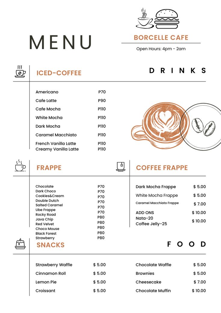 Modern Cafe Menu Design: Aesthetic Clarity Meets Inviting Warmth