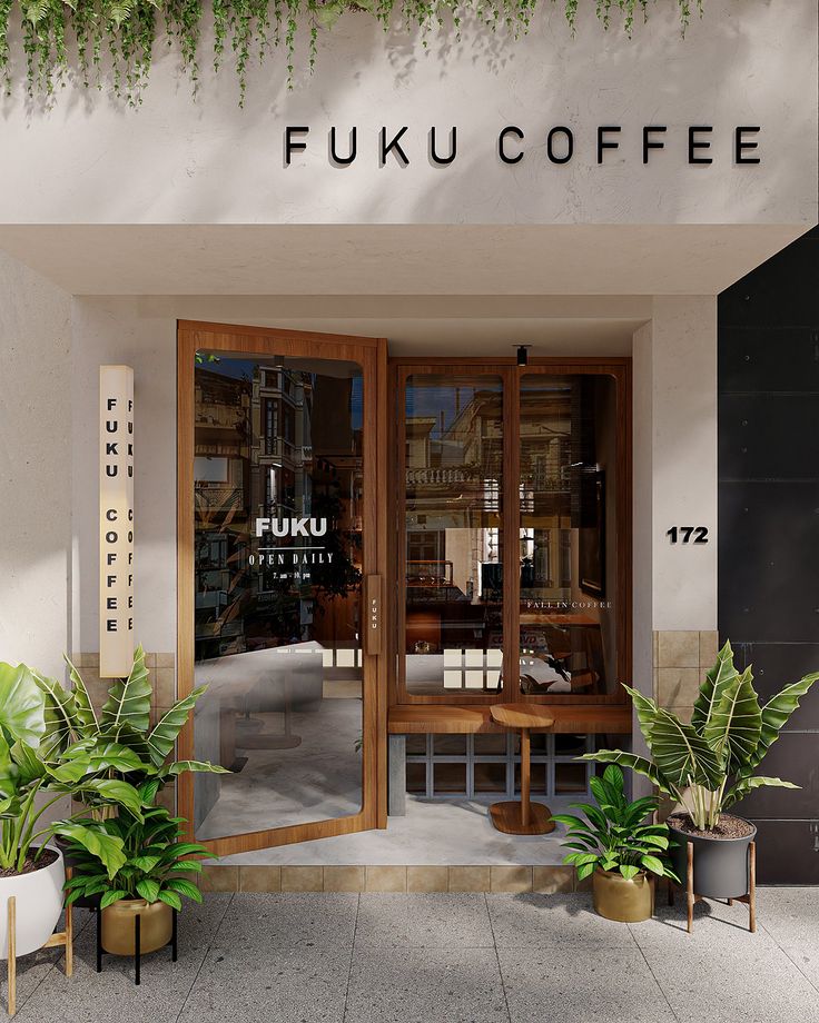 Inviting Cafe Design Blending Urban Chic with Natural Elements