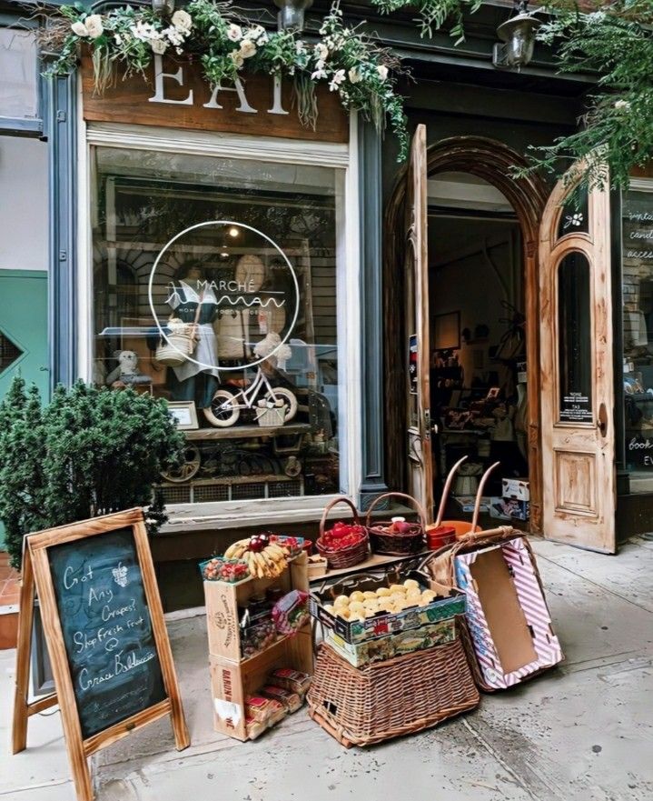 Charming Rustic Cafe: Inviting Exterior with Natural Light and Vintage Allure